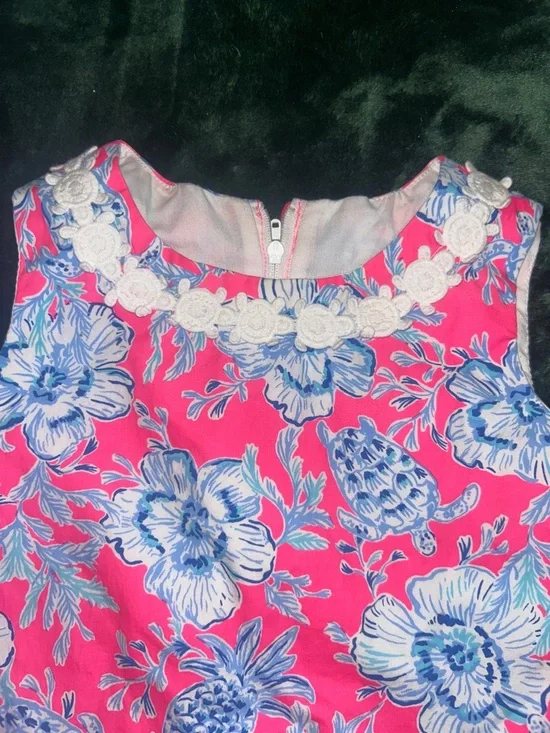 Lilly Pulitzer Hot Pink and Blue Tropical Print Dress - Picture 3 of 6